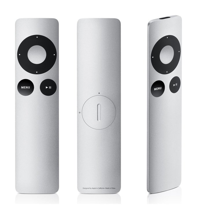 Aluminum Apple Remote, front, back and side