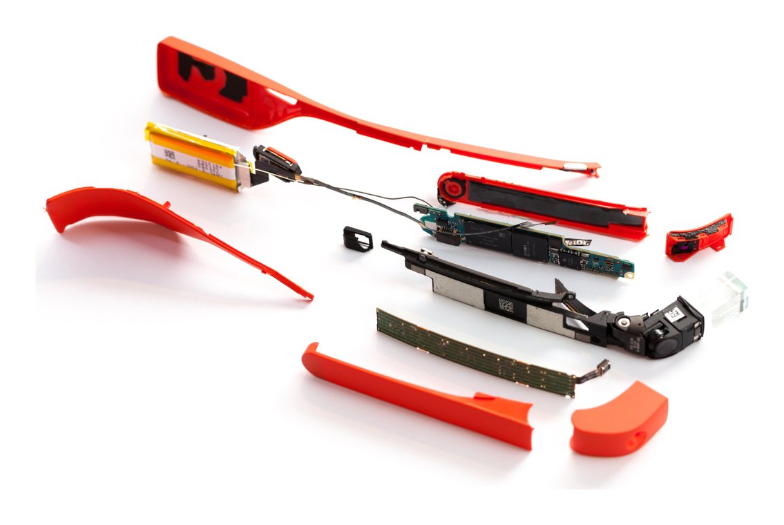 Exploded view of Google Glass