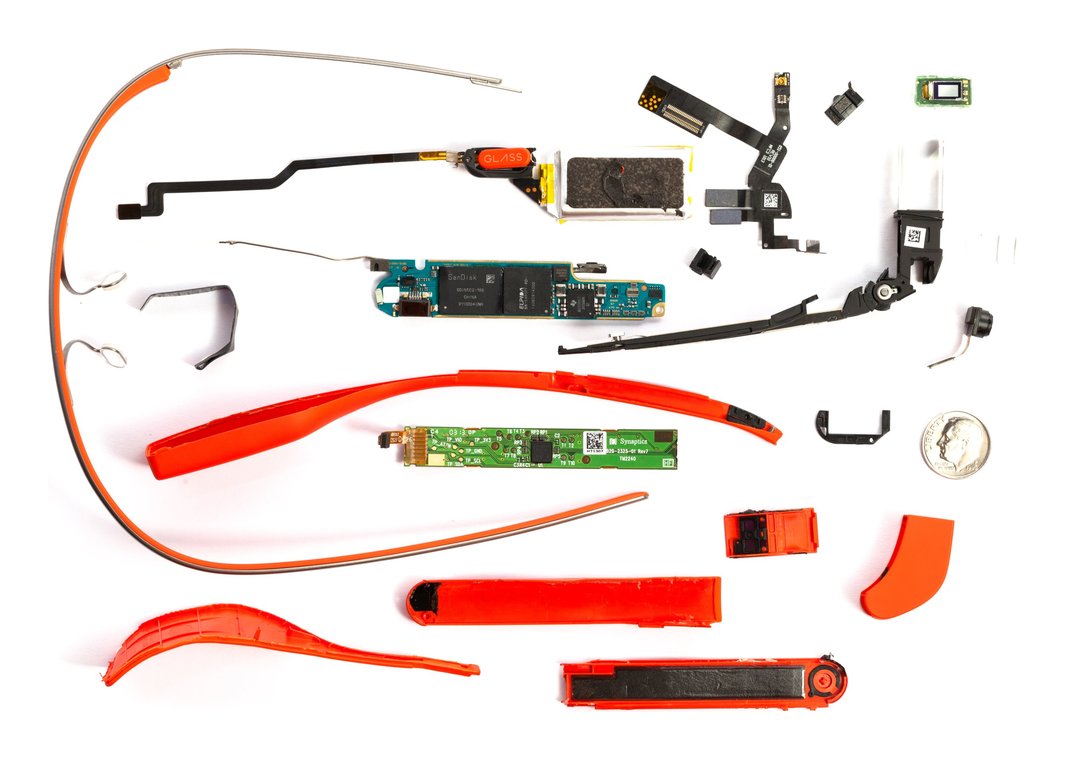 Google Glass teardown laid flat